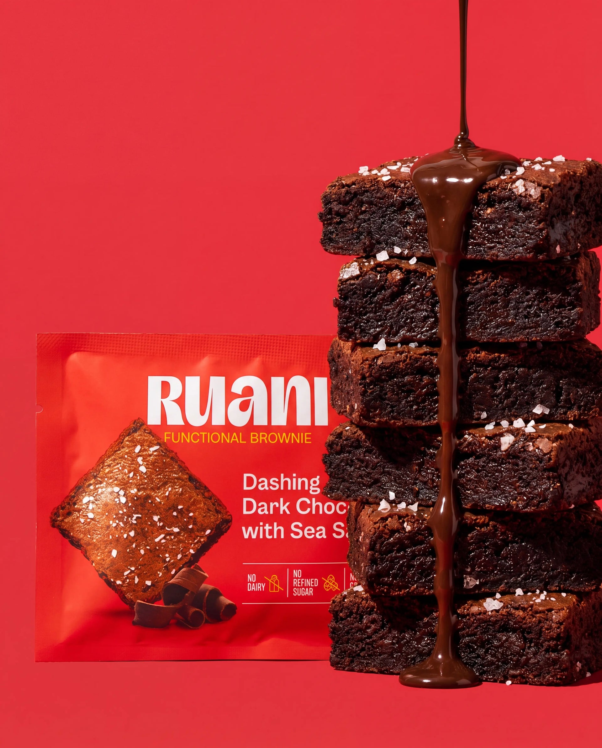 Dashing Dark Chocolate Brownie With Sea Salt 6 Pack | RUANI